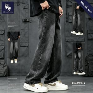 JIFANPAUL | Quần Jeans Nam Phong Cách Streetwear Mỹ Cạp Chun Ống Rộng Đã Giặt
