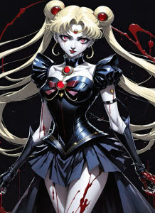 Bandai | Dark Gothic Anime Character S-Sailor M-Moon Wall Decor Oil Painting By Numbers for Living Room Bedroom Gift No Frame