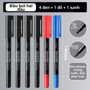deli | Bút Dấu Đôi Chống Nước Không Phai Khô Nhanh