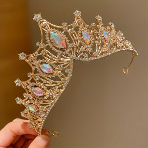 1/2Pcs Childrens Golden Crown Headband Sweet Princess Little Girl Party Catwalk Crown Headband Childrens Headwear