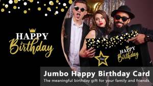 party greeting Jumbo Birthday Card Giant Guest Book Happy Birthday Party Decorations Supplies Gifts for Office Women Men Co-Worker -Large 14 x 22 inches