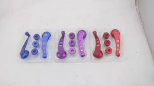 3 ชิ้นอลูมิเนียมอัลลอยด์รถหน้าต่างจับ Winder Riser เปลี่ยน (สีแดง)