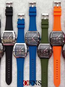 Sanda | OFNS Mens Sport Quartz Watch Water Resistant Chronograph Luminous Silicone Band Perfect Gift for Boyfriend Mens Wristwatch