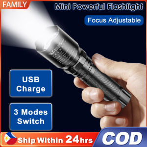 Powerful Flashlight waterproof original Bright Led Flashlight Mini Rechargeable Torchlight Zoom-able focus Light Pocket Size Waterproof Flashlight