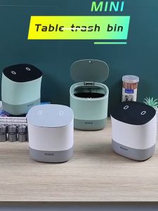 ECOCO ถังขยะตั้งโต๊ะ มินิ หนังสือและละครั้งการใช้ สไตล์โมเดิร์น กองขยะ ความจุ 1.5 ลิตร เล็ก สวย สองสี