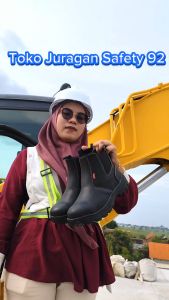 Sepatu Safety Murah Pria Wanita Shoes Skn Ujung Besi Pelindung Kaki Kulit Buatan Terbaik Proyel Pertamina Mekanik Pabrik Kebun Sol Karet Anti Slip tahan Minyak Air Solar Oli