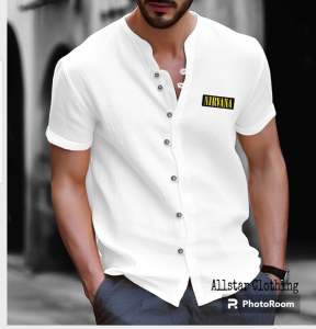 Allstar - Kaos V Neck Style Kemeja Lengan Pendek Nirvana Distro / Kaos Kemeja / Kaos V Neck Kancing / Kaos Kemeja Kancing / Kaos Kemeja Pria / Kaos Kancing Kemeja / Kaos Keren Kemeja / Kaos Pria / Kaos V Neck Style Kancing / Kaos Kancing