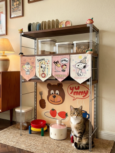 AMU·PIGGY | Vintage Cat Food & Snack Organizer Multi-layer Shelf
