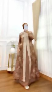 Amora Dress Brukat Wanita Dewasa Kekinian 2025 Baju Gamis Brokat Kondangan Lebaran Ootd Hijab
