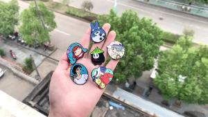 Character Brooch Cartoon Little Girl Shape Metal Badge Small Gift Wholesale Bag Pins and Badges Backpack Accessories Lapel Pin