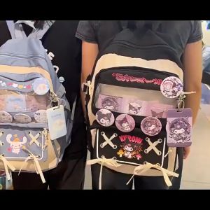 2025 Kuromi School Bag Sanrio Student Cartoon Melody Waterproof Large Capacity Backpack for Girls