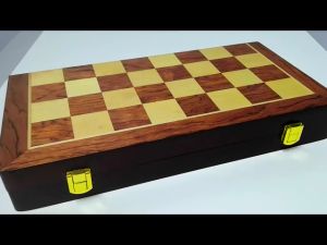Metal Chessman International VIP Chess Set Walnut Chess Board 35 x 35cm