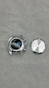 Stainless Steel Moon & Earth Pattern Watch Case Back Detachable Screwin Bottom Cover For Modified Watches Compatible With VK63