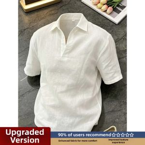 LIUBU | Elegant Comfort Short Sleeve Polo Shirt Linen & Tencel Cool Feel