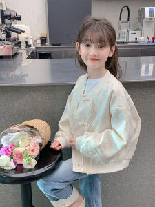 Girls Chinese Style Fashionable Autumn Jacket Childrens Spring New Clothes Little Fragrance Wind Top Large Childrens Clothing