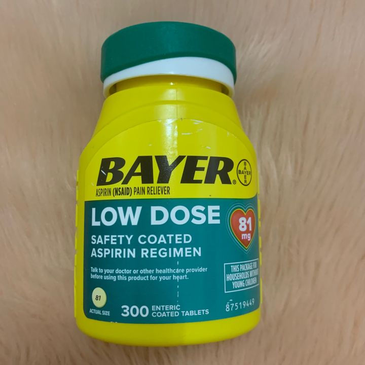 Aspirin Regimen Bayer Low Dose Pain Reliever Enteric Coated Tablets ...