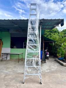 บันไดสองข้างยี่ห้อนิวคอนความสูงอยู่ที่ 356 เซนติเมตรน้ำหนัก 9.9 กิโลกรัมรับน้ำหนักได้ 120 กิโลกรัมความหนาของอะลูมิเนียมอยู่ที่ 1.5 มิลลิเมตร