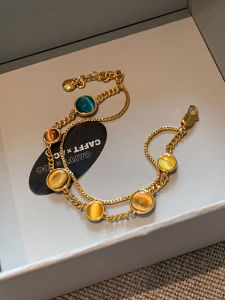 CAFFTI | Colorful Dopamine Double-layer Luxe Cats Eye Stone Bracelet