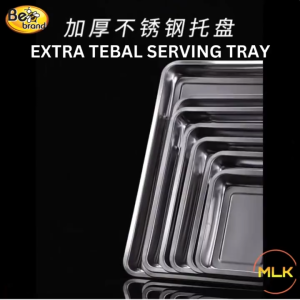 MLK Extra Tebal Multipurpose Rectangle Food Tray Stainless Steel Dulang Makanan Segi Empat Pelbagai