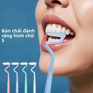 Bàn Chải Đánh Răng Dọc Hình Chữ S Mềm Mại Dành Cho Người Lớn Chăm Sóc Răng Miệng Massage Lưỡi Làm Sạch Lớp Phủ Lưỡi Bàn Chải Kẽ Răng Chất Liệu TPE 195x33cm