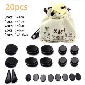 20pcs/set Hot Stone Massage Set Heater Box Relieve Stress Back Pain Health Care Lava Basalt round massage tool stone massager