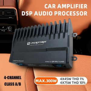 4-Channel DSP Car Amplifier 300W Max / 4x75W RMS A/B Class Car Audio Amp Digital Sound Processor for Vehicle Stereo System