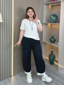 เสื้อยืดคอกลมแขนสั้นทรงหลวมสไตล์ลำลองสำหรับผู้หญิงไซส์ใหญ่ในช่วงฤดูร้อน ทรงหลวม สีสันสดใส ทรงหลวม ทรงเข้ารูป ทรงเข้ารูป เสื้อยืดคอกลม