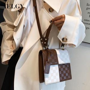 IELGY Túi Nhỏ Màu Tương Phản Phổ Biến Túi Vuông Nhỏ Cầm Tay Tinh Tế Kiểu Đưa Thư Cho Nữ
