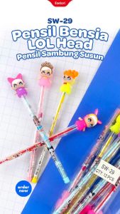 1pcs Pensil Bensia Kepala LOL / 1buah Pensil Sambung Susun SW-29