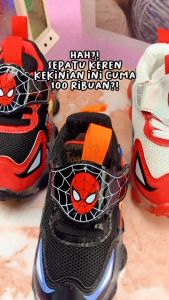 SH2154 Sepatu Lampu Anak Sneakers Anak Import 21-30 Sepatu Spiderman Anak 1-5Tahun