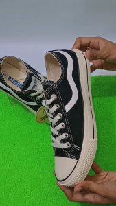 WARRIOR Sepatu Sneakers Sekolah Kuliah Kerja Pria Wanita Warior Hector Pendek Hitam Putih 37 sd 44