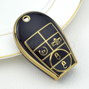 4 Buttons TPU Car Key Case Cover For Dodge Grand Caravan Challenger Charger Journey Ram 1500 Jeep Grand Cherokee Key Shell Rings