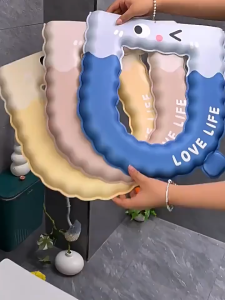 EVA Toilet Seat Cover Waterproof with Handle Toilet Seat Cushion U/V/O Type Cute Cartoon Thicker Toilet Pad