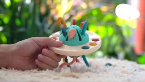 Baby Finger Toy Baby Silicone Pull String Interactive Sensory Toy Development Teething Toys Rattle Hanging Toy