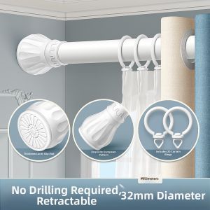WEILAISHI | Easy Installation No Drilling Strong Bearing Capacity Extendable Curtain Rod