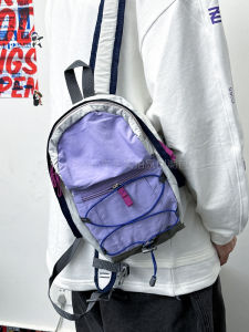 กลางแจ้ง Mini กระเป๋าสะพายคู่สีบล็อก Retro ปีนเขากระเป๋าน้ําหนักเบากระเป๋าหนังสือแบบพกพากระเป๋าเป้สะพายหลังสําหรับสตรี