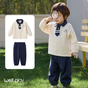 wellber | Bộ Đồ Thể Thao Trẻ Em Mùa Thu Xuân 2026 Đồng Phục Mới Trường Mầm Non