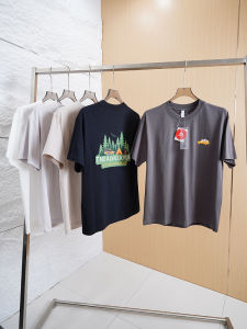 เสื้อยืดคอกลมแขนสั้นผ้าฝ้ายอินทรีย์ระบายอากาศได้ดี ระบายความชื้นได้ดี สำหรับผู้ชาย ฤดูร้อน กลางแจ้ง ลำลอง ลายพิมพ์ แฟชั่น