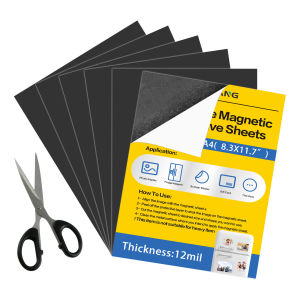 A4 Size 8.3x11.7 (Pack of 5) 3mm Adhesive Magnetic Sheets for Magnet sheets with Self-Stick Adhesive for Home OfficeEasy Cut