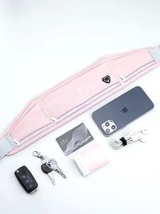 Slim Running Belt For Phone 6.8 Ultra Light Running Belts For Women/Men Zipper Waterproof Running Waist Pack Reflective Running Fanny Pack With 3 Separate Pouch