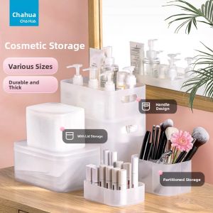 CHAHUA | Cosmetic Organizer Box Transparent Frosted Storage Case