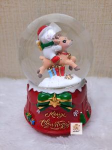 Snowball Christmas Kotak Musik Bola Salju Putar Santaklaus Hadiah Natal Snowman