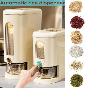 Large Rice Grain Container Storage Box with Measuring Cup Moisture Proof Kitchen Cereal Dispenser