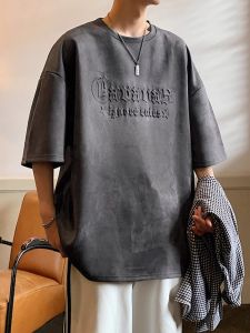 Áo Thun Nam Tay Ngắn Dáng Rộng Mùa Hè Thường Ngày Thời Trang Thường Ngày Phong Cách Đường Phố Đa Năng Tay Lửng Cổ Tròn