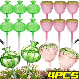 4Pcs Automatic Drip Spike Irrigation System Glass Self Watering Device Flower Plant Auto Water Dripper Device Gardening Watering Tool
