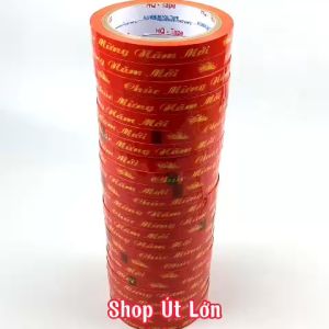 Băng keo chúc mừng năm mới rộng 1.2cm dài 20 mét rộng 2.4cm dài 52 mét