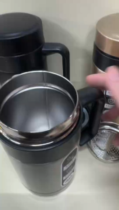 SUS316 Office Thermos Cup Business High-Value Male Stainless Steel Tea Coffee Mug With Handle Water