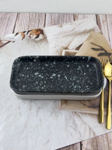 จานเซรามิค 2 สี ขาวจุดดำ และ ดำจุดขาว 4.6 x 9.8 นิ้ว ราคาถูกต้อง จากรวมของขนาด