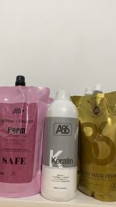 Bộ sản phẩm A86 Colagen tươi - Keratin - Uốn Duỗi Tóc Siêu Nhanh Không Cần Canh Mềm Hóa Trung Hòa Safe 1000ML