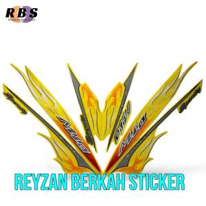STIKER STRIPING LIS LES BODY YAMAHA MIO SPORTY 2006 API KUNING
